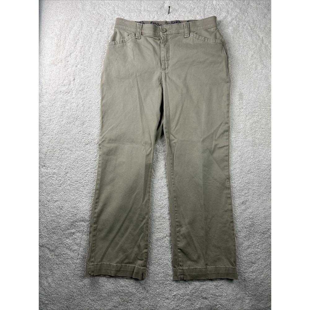 Lee Womens‎ Comfort Stretch Waistband Khaki Pants Size 10 P Beige Cotton Blend